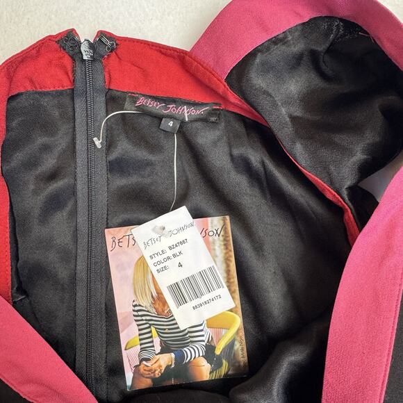 Vtg Dead Stock 90’s Betsey Johnson Black Dress Short Sleeve Made In USA Size 4 - Picture 6 of 7